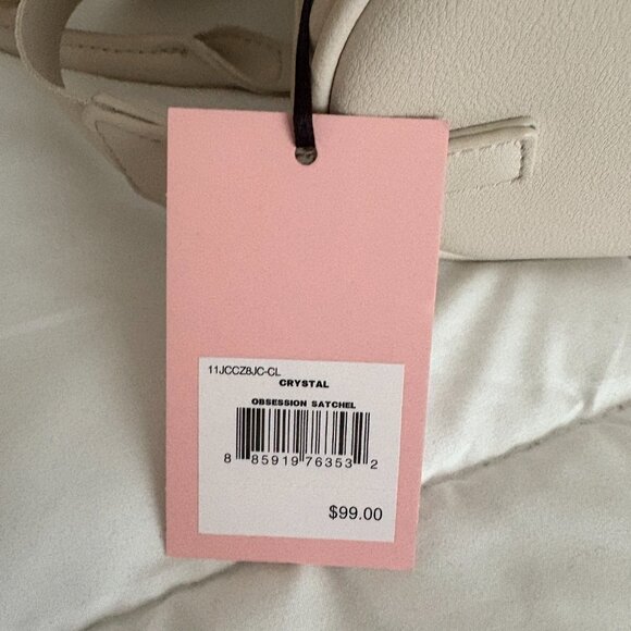Juicy Couture Crystal Obsession Satchel/Crossbody Beige New - Picture 9 of 11